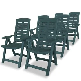 Sillas de jardín reclinables 6 unidades plástico verde de vidaXL, Sillas de jardín - Ref: Foro24-275070, Precio: 499,31 €, De...