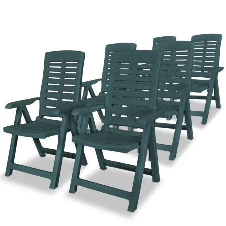 Sillas de jardín reclinables 6 unidades plástico verde de vidaXL, Sillas de jardín - Ref: Foro24-275070, Precio: 499,31 €, De...