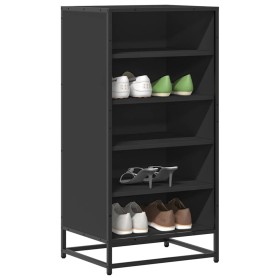 Mueble zapatero de madera de ingeniería negro 48x38x97,5 cm en Zapateros y organizadores de calzado | Comprar online en Foru.es