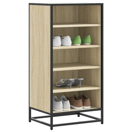 Mueble zapatero madera contrachapada roble sonoma 48x38x97,5 cm en Zapateros y organizadores de calzado | Comprar online en Foru