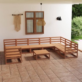 Juego de muebles de jardín 10 piezas madera maciza de pino en Conjuntos de jardín | Comprar online en Foru.es