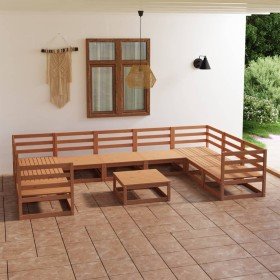 Juego de muebles de jardín 10 piezas madera maciza de pino en Conjuntos de jardín | Comprar online en Foru.es