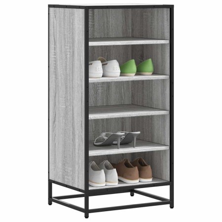Mueble zapatero madera contrachapada gris sonoma 48x38x97,5 cm en Zapateros y organizadores de calzado | Comprar online en Foru.