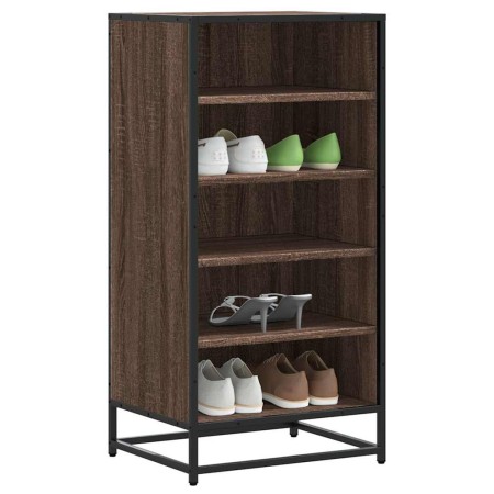 Zapatero madera contrachapada roble marrón 48x38x97,5 cm en Zapateros y organizadores de calzado | Comprar online en Foru.es