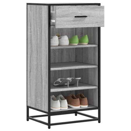 Mueble zapatero madera contrachapada gris sonoma 48x38x97,5 cm en Zapateros y organizadores de calzado | Comprar online en Foru.