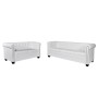Sofás Chesterfield de 2 y 3 plazas cuero sintético blanco de vidaXL, Sofás - Ref: Foro24-272250, Precio: 910,02 €, Descuento: %