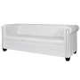 Sofás Chesterfield de 2 y 3 plazas cuero sintético blanco de vidaXL, Sofás - Ref: Foro24-272250, Precio: 910,02 €, Descuento: %