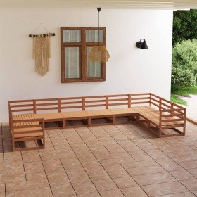 Juego de muebles de jardín 10 piezas madera maciza de pino en Conjuntos de jardín | Comprar online en Foru.es