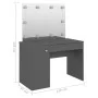 Tocador de maquillaje con luces LED MDF gris 110x55x145 cm de vidaXL, Tocadores para dormitorios - Ref: Foro24-331550, Precio...