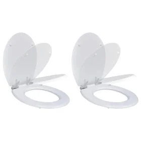 Toilet Seats with Soft Close Lids 2 Pcs White MDF by vidaXL, Toilet and bidet seats - Ref: Foro24-275885, Price: 76,25 €, Dis...