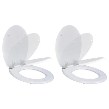 Toilet Seats with Soft Close Lids 2 Pcs White MDF by vidaXL, Toilet and bidet seats - Ref: Foro24-275885, Price: 76,25 €, Dis...