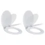 Toilet Seats with Soft Close Lids 2 Pcs White MDF by vidaXL, Toilet and bidet seats - Ref: Foro24-275885, Price: 76,25 €, Dis...