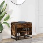 Banco zapatero madera de ingeniería roble ahumado 60x40x53,5 cm en Bancos para recibidores y almacenamiento | Comprar online en 