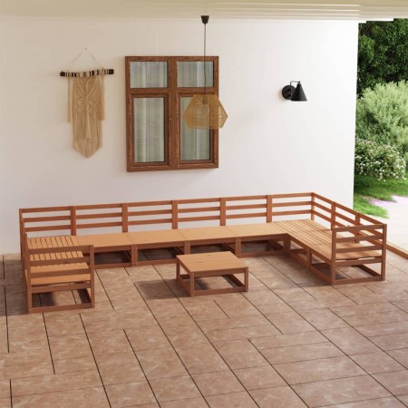 Juego de muebles de jardín 11 piezas madera maciza de pino en Conjuntos de jardín | Comprar online en Foru.es