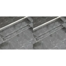Linear shower drain 2 pieces 830x140 mm stainless steel by vidaXL, Drains - Ref: Foro24-275950, Price: 116,37 €, Discount: %