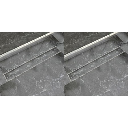 Desagüe lineal de ducha 2 piezas 830x140 mm acero inoxidable de vidaXL, Desagües - Ref: Foro24-275950, Precio: 121,17 €, Desc...