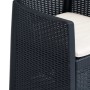 Mesa y sillas de jardín 3 piezas plástico gris aspecto ratán de vidaXL, Conjuntos de jardín - Ref: Foro24-276113, Precio: 240...