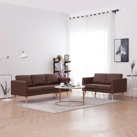 Conjunto de sofás 2 piezas tela marrón de vidaXL, Sofás - Ref: Foro24-276852, Precio: 548,20 €, Descuento: %