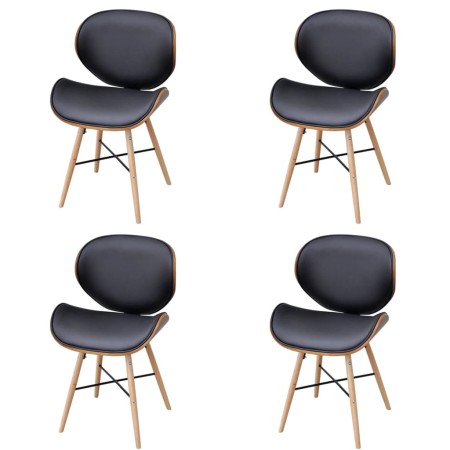 Sillas de comedor 4 unidades cuero sintético y madera curvada de vidaXL, Sillas de comedor - Ref: Foro24-271948, Precio: 367,...