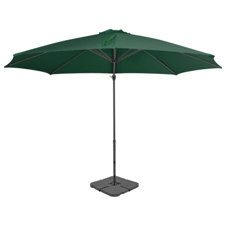 Sombrilla de jardín con base portátil verde de vidaXL, Sombrillas - Ref: Foro24-276332, Precio: 274,94 €, Descuento: %
