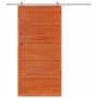 Puerta de granero madera maciza pino marrón miel 100x208 cm en Puertas | Comprar online en Foru.es
