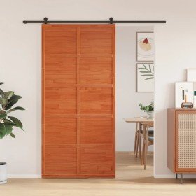 Puerta de granero madera maciza pino marrón miel 100x208 cm en Puertas | Comprar online en Foru.es
