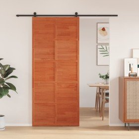 Puerta de granero madera maciza pino marrón miel 90x208 cm en Puertas | Comprar online en Foru.es
