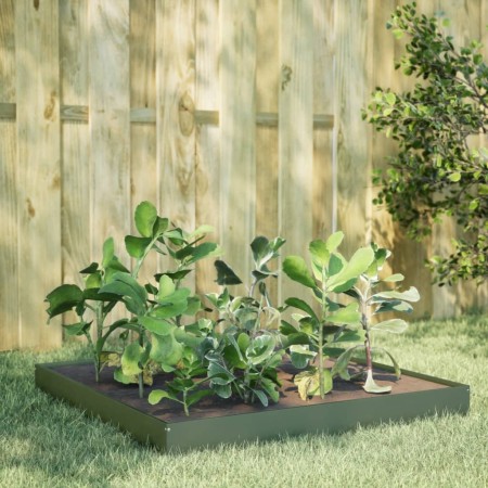 Arriate de acero verde oliva 100x100x18,5 cm en Macetas y jardineras | Comprar online en Foru.es