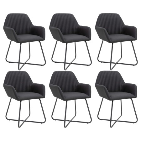 Sillas de comedor 6 unidades de tela negra de vidaXL, Sillas de comedor - Ref: Foro24-277107, Precio: 603,79 €, Descuento: %
