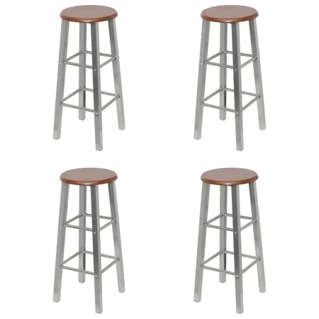 Taburetes de cocina 4 unidades MDF plateado y marrón de vidaXL, Taburetes de cocina - Ref: Foro24-277174, Precio: 121,05 €, D...