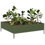 Arriate de acero verde oliva 100x100x33,5 cm en Macetas y jardineras | Comprar online en Foru.es