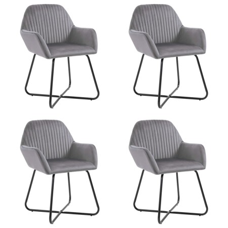Sillas de comedor 4 unidades de terciopelo gris de vidaXL, Sillas de comedor - Ref: Foro24-277009, Precio: 386,57 €, Descuent...