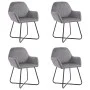 Sillas de comedor 4 unidades de terciopelo gris de vidaXL, Sillas de comedor - Ref: Foro24-277009, Precio: 381,50 €, Descuent...