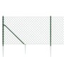 Cerca de alambre con pinchos de anclaje verde 1,1x10 m de vidaXL, Paneles de vallas - Ref: Foro24-153922, Precio: 113,24 €, D...