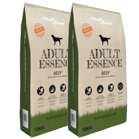 Comida seca para perros Adult Essence Beef 2 uds 30 kg de vidaXL, Comida para perros - Ref: Foro24-275191, Precio: 70,97 €, D...