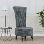 Sillón de respaldo alto con botones terciopelo gris oscuro de vidaXL, Sillas poltrona - Ref: Foro24-352465, Precio: 185,87 €,...