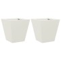 Jardineras 2 unidades acero blanco 30x30x30 cm en Macetas y jardineras | Comprar online en Foru.es