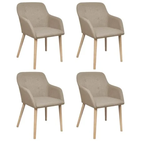 Dining chairs, 4 units, beige fabric and solid oak wood. by vidaXL, dining chairs - Ref: Foro24-270570, Price: 433,33 €, Disc...