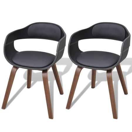 Sillas de comedor 2 uds madera curvada y cuero sintético negro de vidaXL, Sillas de comedor - Ref: Foro24-271944, Precio: 279...