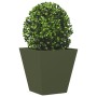 Jardineras 2 unidades acero verde oliva 30x30x30 cm en Macetas y jardineras | Comprar online en Foru.es