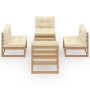 Juego de muebles de jardín 5 pzas y cojines madera pino maciza en Conjuntos de jardín | Comprar online en Foru.es