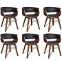 Sillas de comedor 6 unidades madera curvada y cuero artificial de vidaXL, Sillas de comedor - Ref: Foro24-270552, Precio: 1,0...