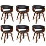 Sillas de comedor 6 unidades madera curvada y cuero artificial de vidaXL, Sillas de comedor - Ref: Foro24-270552, Precio: 971...