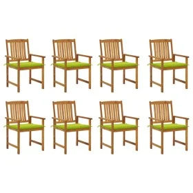 Sillas de jardín con cojines 8 uds madera maciza de acacia de vidaXL, Sillas de jardín - Ref: Foro24-3078177, Precio: 609,02 ...
