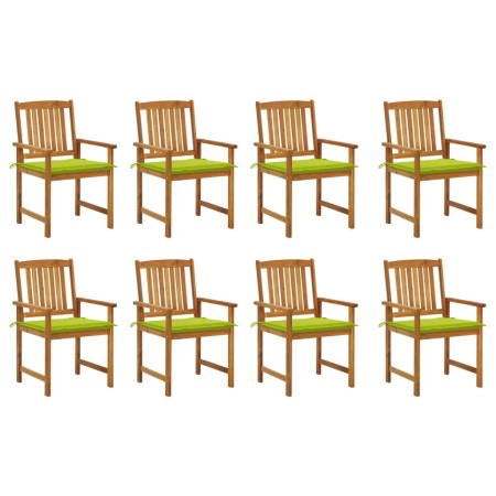 Sillas de jardín con cojines 8 uds madera maciza de acacia de vidaXL, Sillas de jardín - Ref: Foro24-3078177, Precio: 644,62 ...