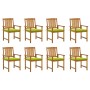 Sillas de jardín con cojines 8 uds madera maciza de acacia de vidaXL, Sillas de jardín - Ref: Foro24-3078177, Precio: 644,62 ...