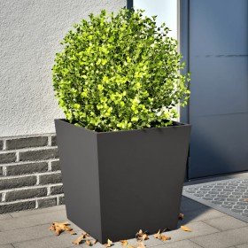 Jardineras 2 uds de acero negro 50x50x50 cm en Macetas y jardineras | Comprar online en Foru.es
