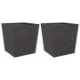 Jardineras 2 uds de acero negro 50x50x50 cm en Macetas y jardineras | Comprar online en Foru.es