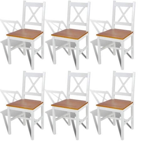 Sillas de comedor 6 unidades madera de pino blancas de vidaXL, Sillas de comedor - Ref: Foro24-271497, Precio: 282,10 €, Desc...