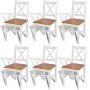 Sillas de comedor 6 unidades madera de pino blancas de vidaXL, Sillas de comedor - Ref: Foro24-271497, Precio: 282,10 €, Desc...
